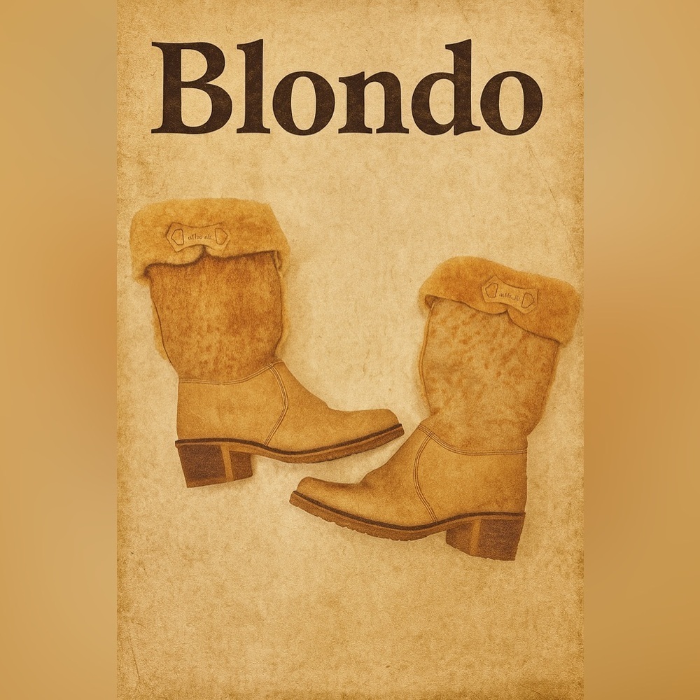 Blondo 70’s Vintage Women’s 9 Foldover Shearling Leather Sheepskin Boots Stacked